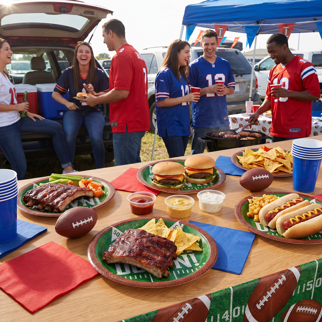 Bulk Tailgate Time Paper Dinner Plate (Case of 96)