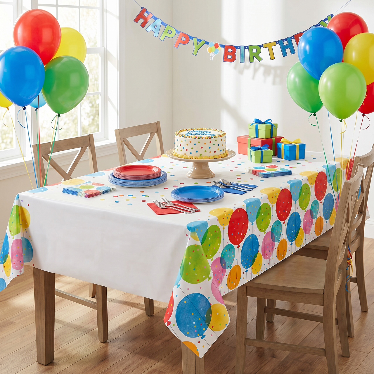 Bulk Confetti Balloons Paper Tablecover 54"x 96" (6 per Case)
