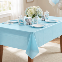 Bulk Pastel Blue Plastic Table Covers 54 inch x 108 inch (12 per Case)