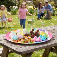 Bulk Bright Easter Egg Oval Plastic Trays (12 per Case)