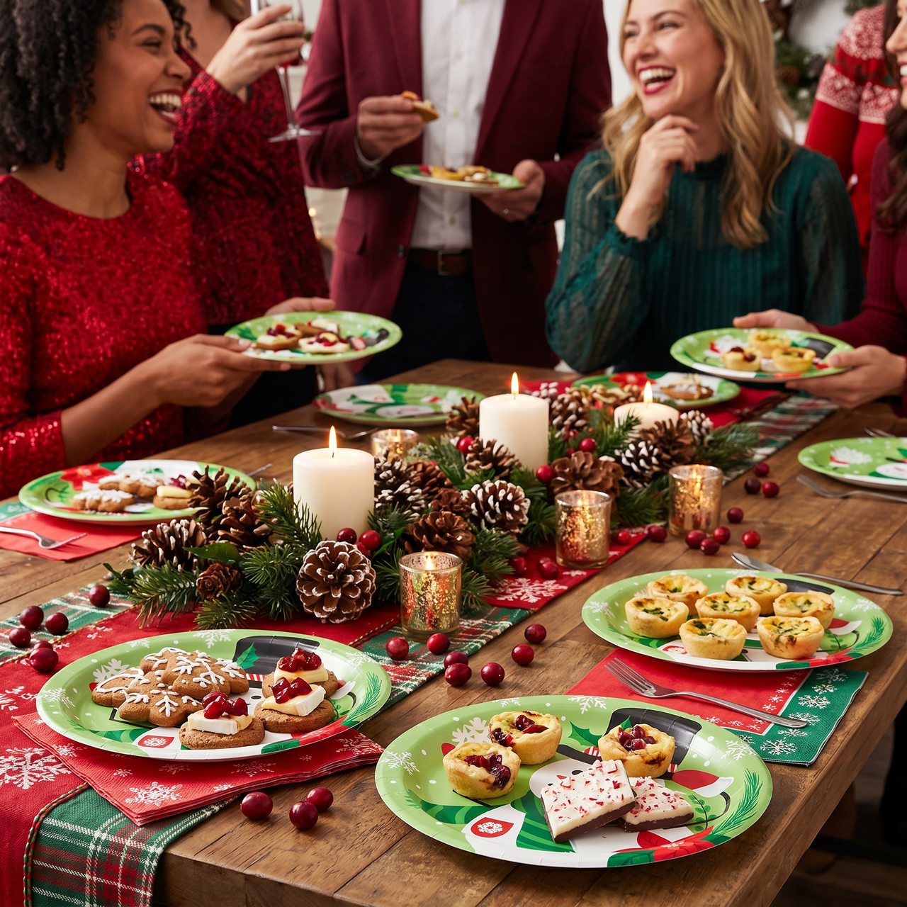 Bulk Christmas Cheer Luncheon Plate (96 per Case)