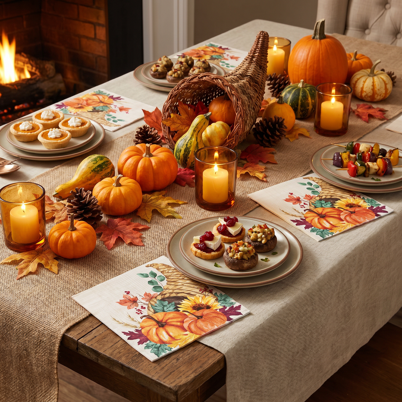 Bulk Fall Feast Paper Luncheon Napkin (Case of 192)