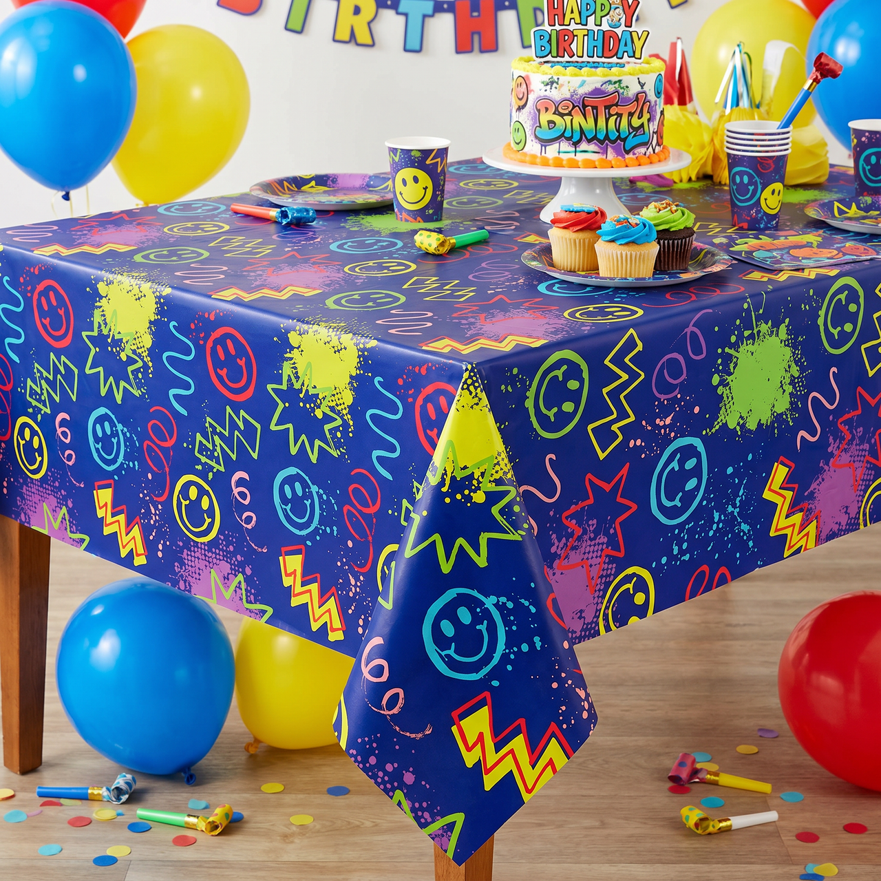 Bulk Graffiti Party Tablecover, Paper 54" x 96" (6 per Case)