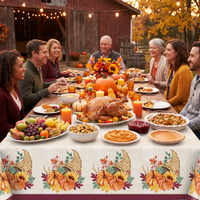 Bulk Fall Feast Paper Tablecover, Border Print (Case of 12)
