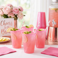 Bulk Candy Pink 16 oz Plastic Cups (240 per Case)