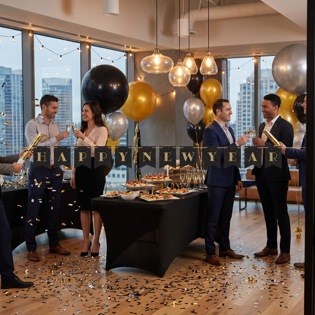 Bulk New Years Ribbon Banner Shaped (12 per Case)