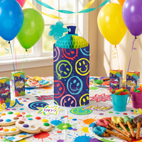 Bulk Graffiti Party Honeycomb Centerpiece w/ Cutouts (24 per Case)