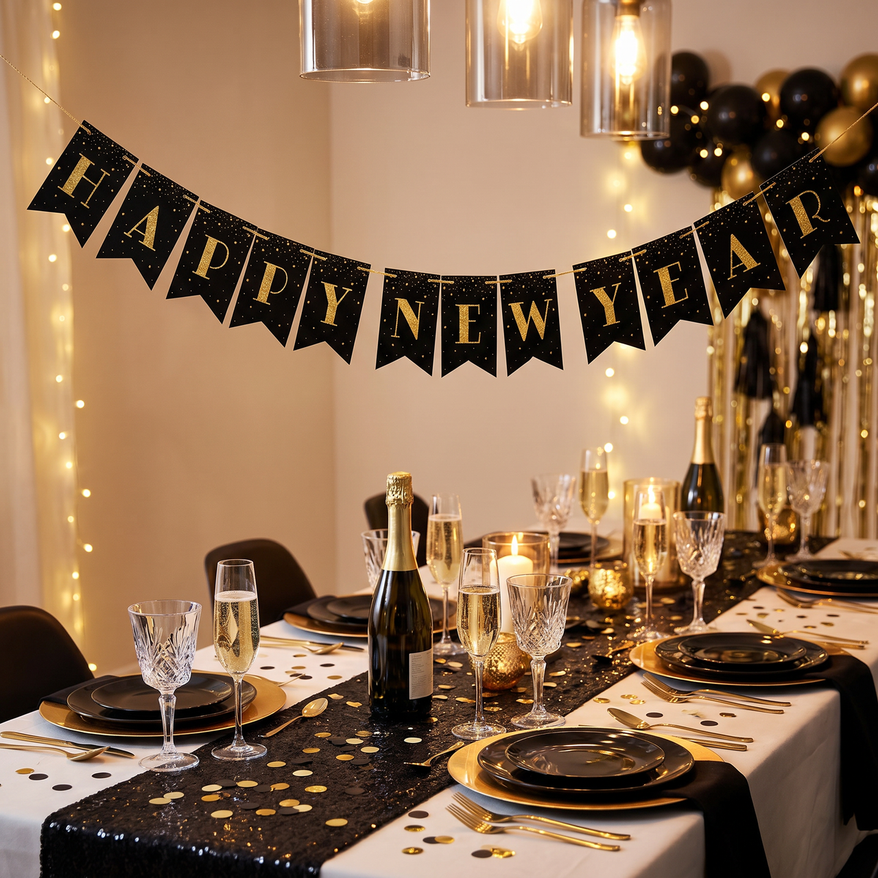 Bulk New Years Ribbon Banner Shaped (12 per Case)