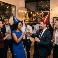 Bulk New Year's Eve Foil Glitter Party Hats (50 per Case)