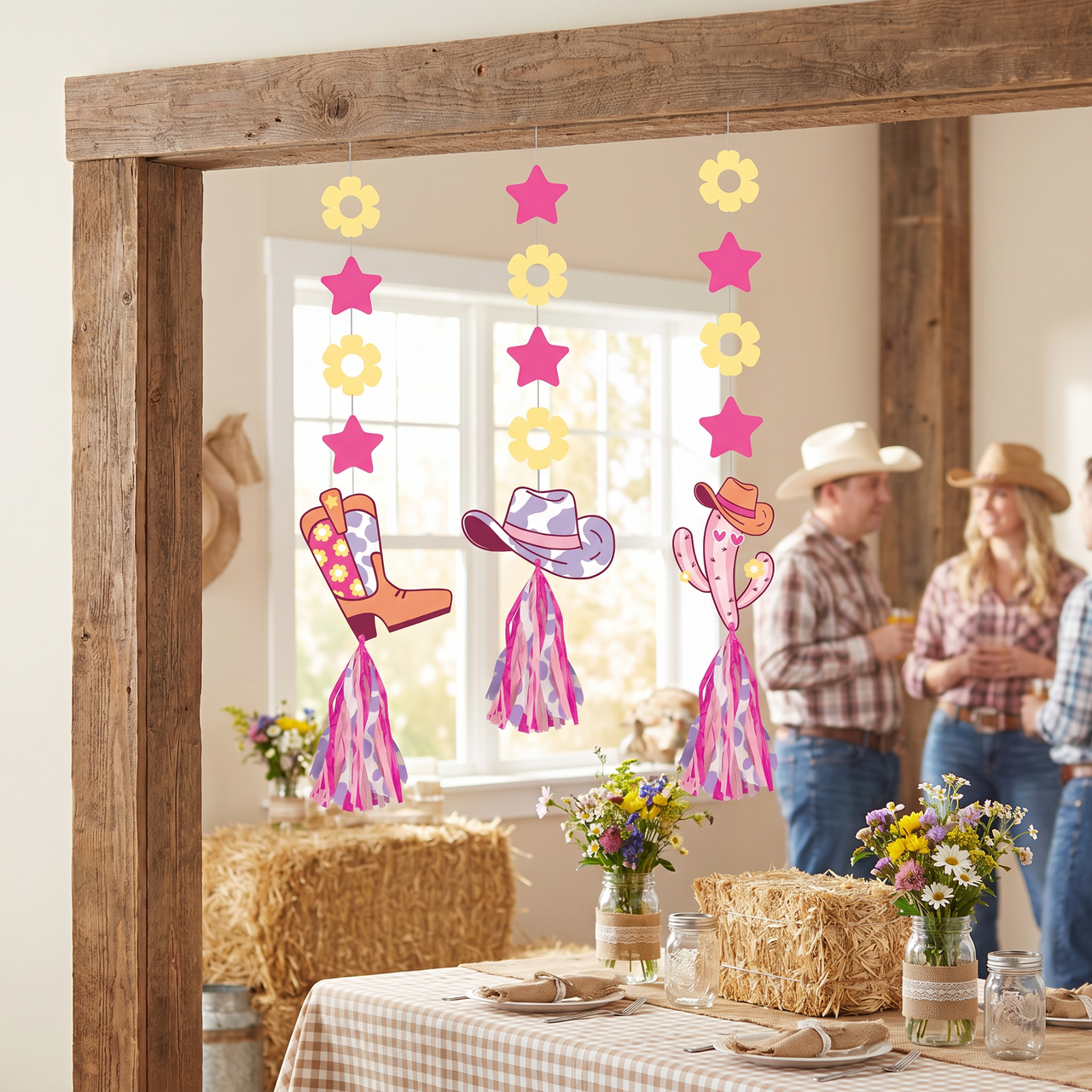 Bulk Boots and Bows Hanging Cutouts w/ Tassels (36 per Case)