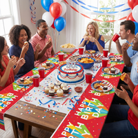 Bulk Happy Birthday Bash Plastic Tablecloths (Case of 12)