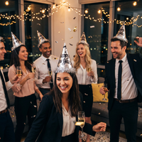 Bulk Silver Foil Party Hats (Case of 12)