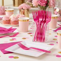 Bulk Hot Magenta Plastic Forks (288 per Case)