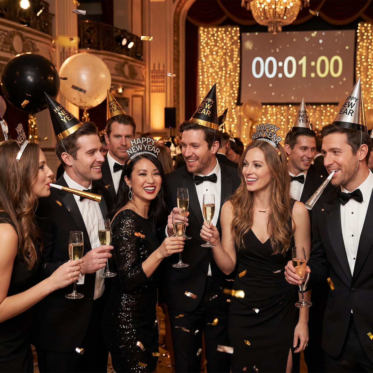 Bulk Black Silver Gold New Year Wearables Kit for 10 (6 Kits per Case)