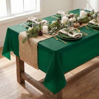 Bulk Hunter Green Plastic Table Covers 54 inch x 108 inch (12 per Case)