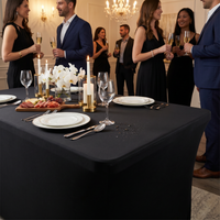 Bulk Black Stay Put Plastic Table Cover 29