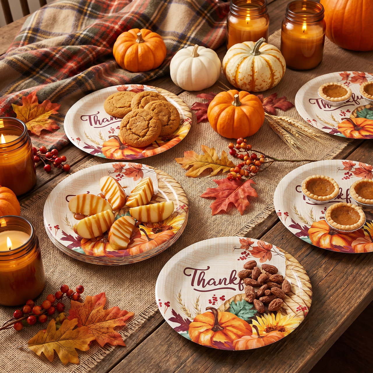 Bulk Fall Feast Paper Dessert Plate (Case of 96)