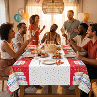 Bulk Festive Cake Happy Birthday Paper Table Covers (6 per Case)
