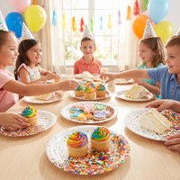 Bulk Confetti Sprinkles Paper Dessert Plates (96 per Case)