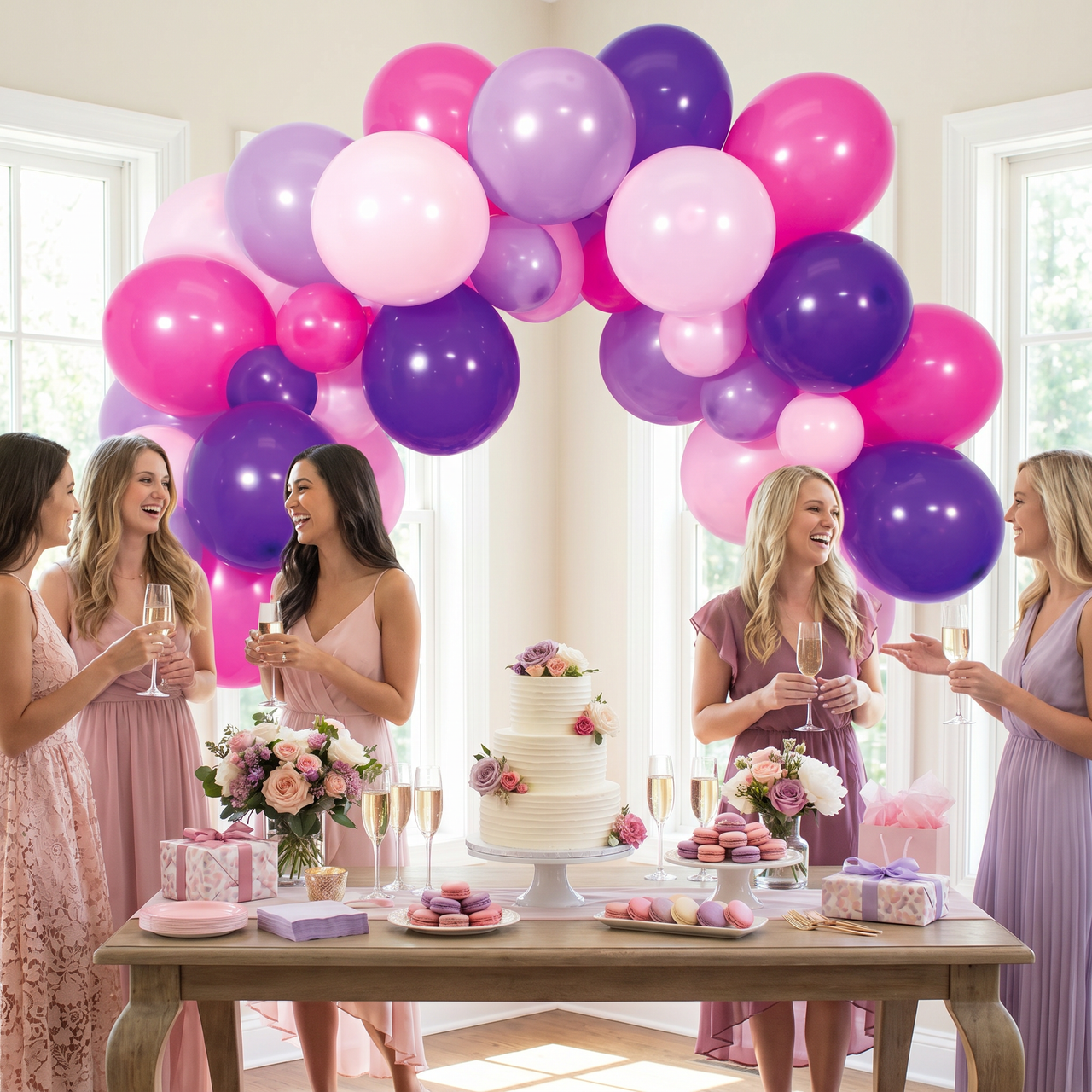 Bulk Pink and Purple Six Foot Balloon Arch Kit (6 Kits per Case)
