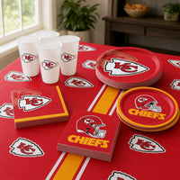 Bulk Kansas City Chiefs Plastic Table Covers (12 per Case)