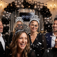 Bulk New Year's Eve Black and Silver Foil Glitter Tiaras (50 per Case)