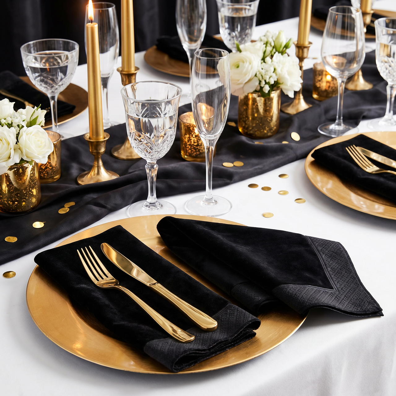 Bulk Black Velvet Luncheon Napkins 3 ply (500 per Case)