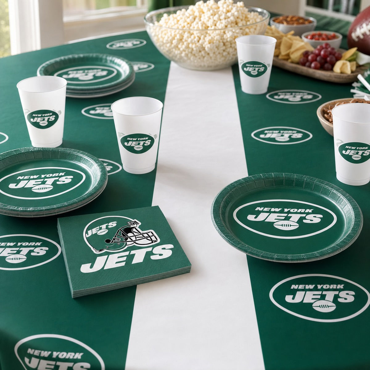 Bulk New York Jets Plastic Table Covers (12 per Case)