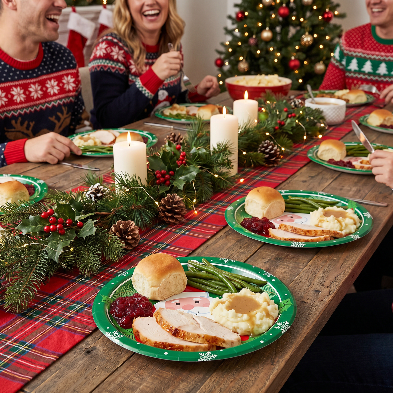Bulk Christmas Cheer Dinner Plate (96 per Case)