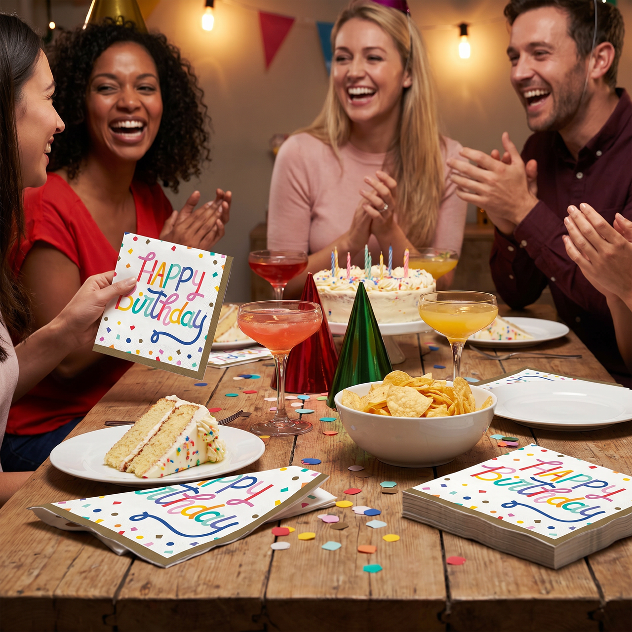 Bulk Birthday Confetti 2Ply Luncheon Napkin (192 per Case)