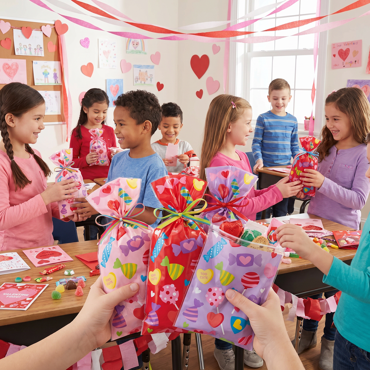 Bulk Valentine Treats Cello Bag with Zipper (144 per Case)