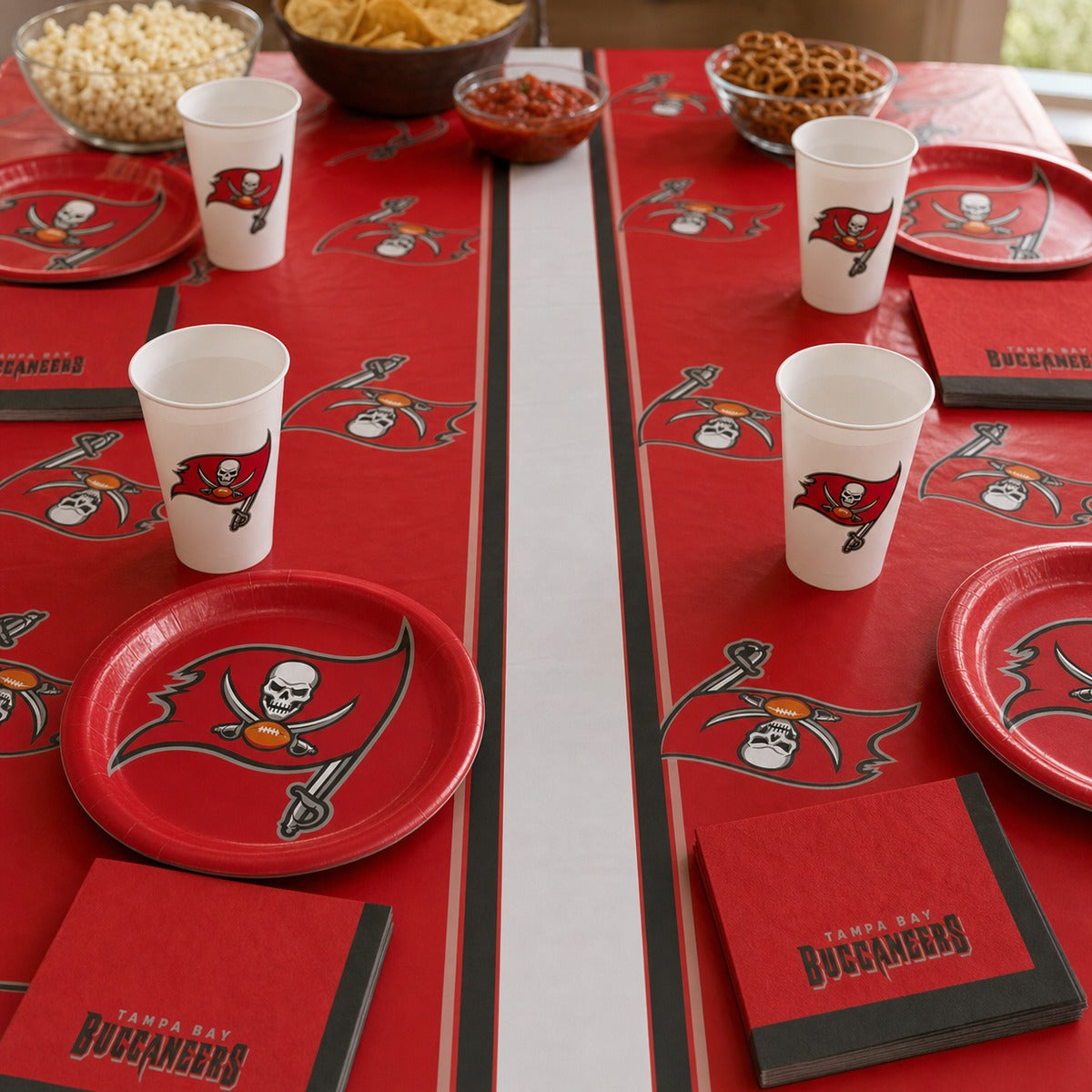 Bulk Tampa Bay Buccaneers Plastic Table Covers (12 per Case)