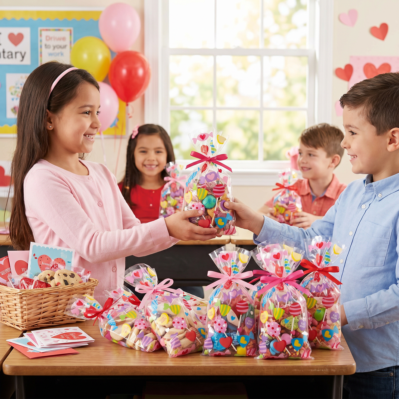 Bulk Valentine Treats Cello Bag with Zipper (144 per Case)