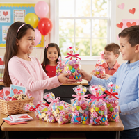 Bulk Valentine Treats Cello Bag with Zipper (144 per Case)