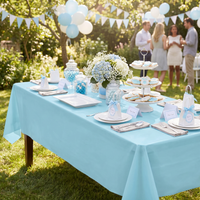 Bulk Pastel Blue Plastic Table Covers 54 inch x 108 inch (12 per Case)