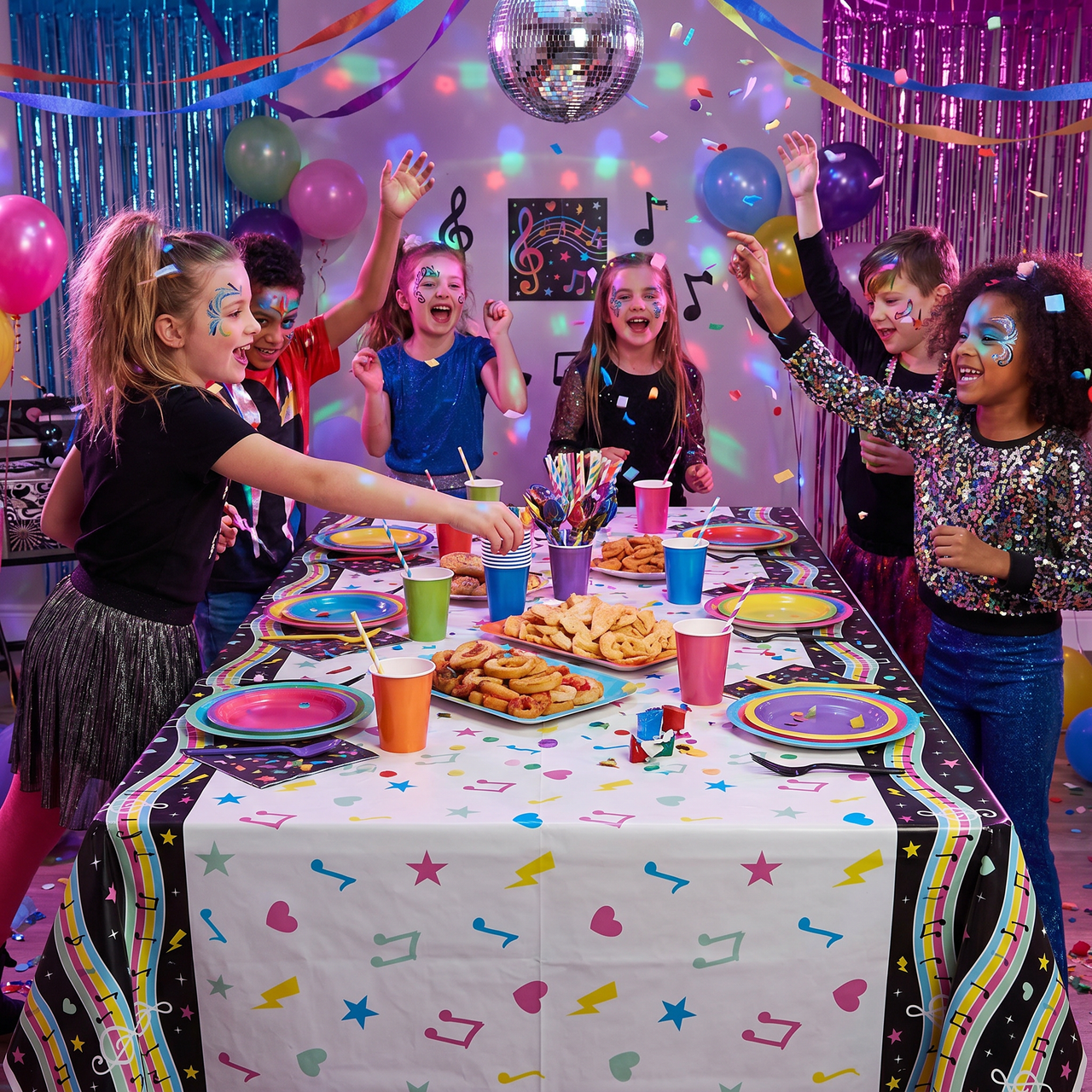 Bulk Birthday Beats Disco Party Paper Tablecloths (Case of 6)