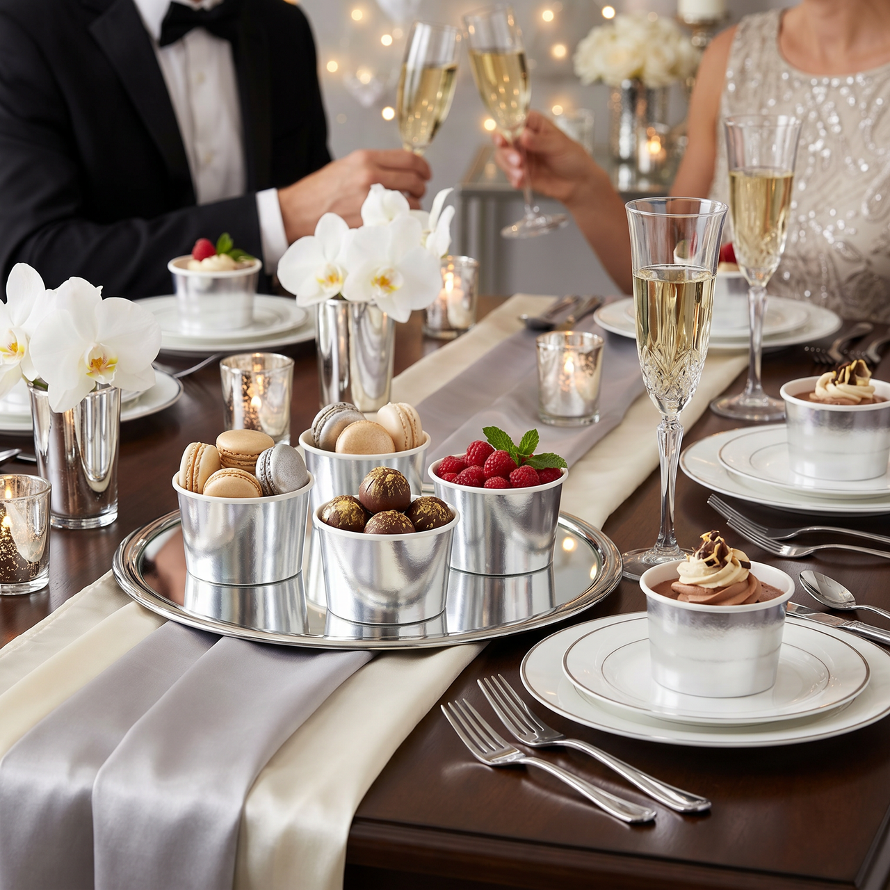 Bulk Silver Foil Paper Treat Cups (96 per Case)