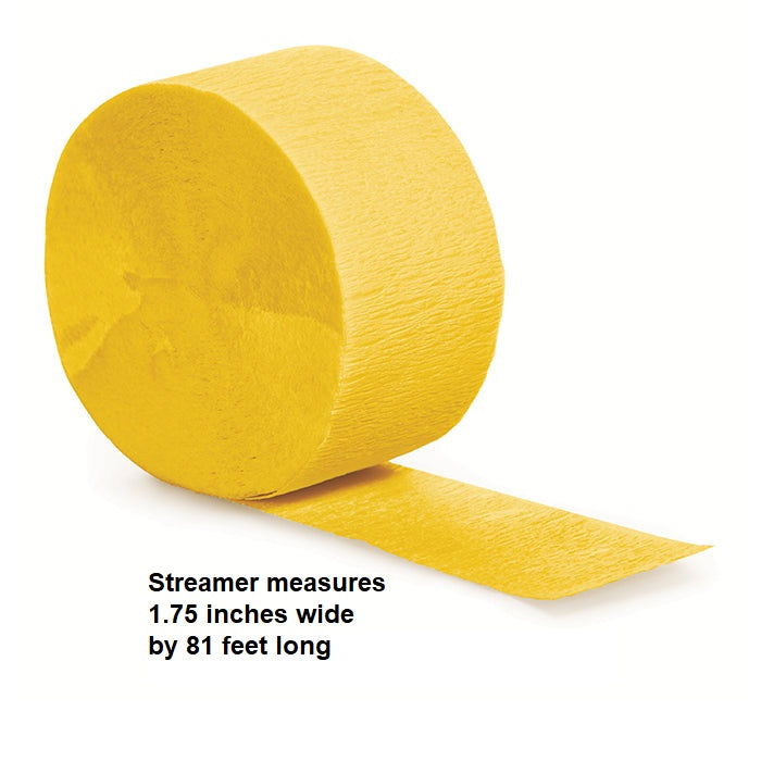 Bulk School Bus Yellow Crepe Streamer 81 ft (12 per Case)