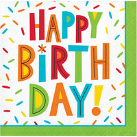 Birthday Fun Paper Beverage Napkins (Case of 192) by Creative Converting