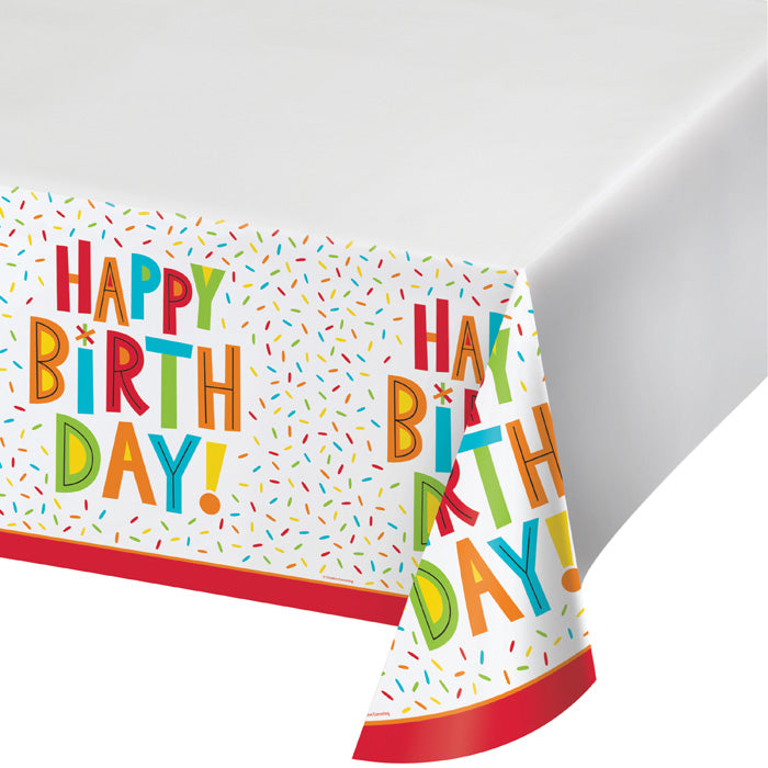 Birthday Fun Plastic Tablecloths (Case of 12) by Creative Converting