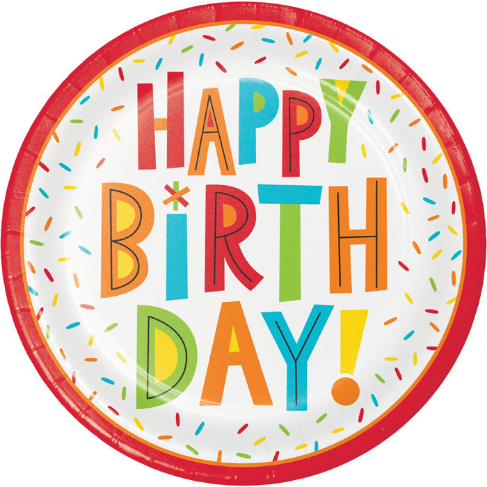 Birthday Fun Paper Dinner Plates (Case of 96) by Creative Converting