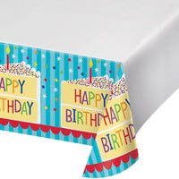 Cake Birthday Plastic Tablecloths (Case of 12) by Creative Converting