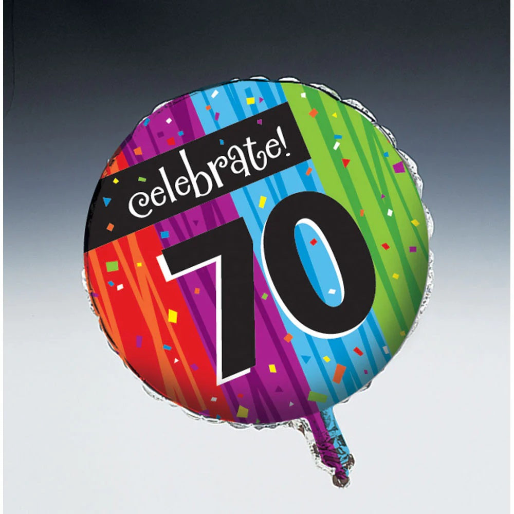 Milestone Celebrations 70th Metallic Balloon (12/case)