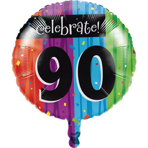 12ct Bulk Milestone Celebrations 90th Metallic Balloon