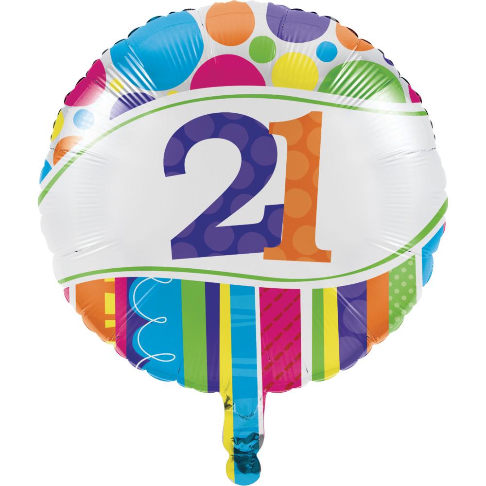 10ct Bulk Bright and Bold Metallic Balloon, 21st
