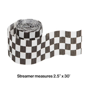 Black And White Check Streamer by Creative Converting