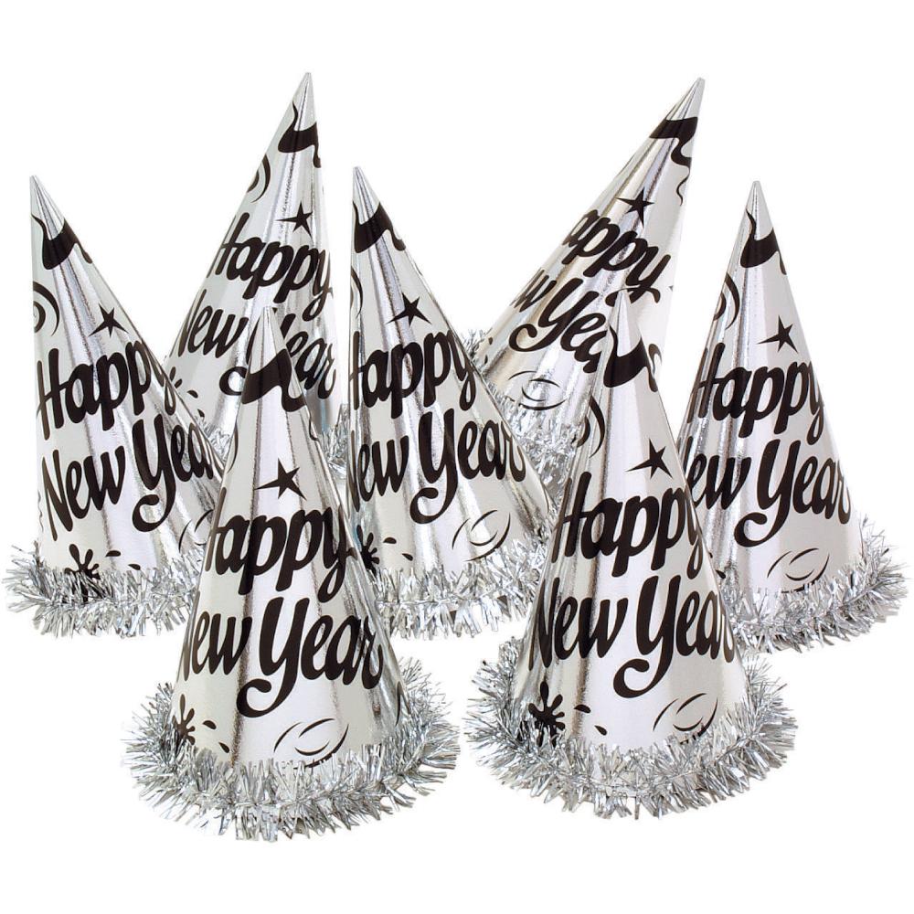Silver Foil Party Hats by Creative Converting