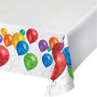 Balloon Blast Plastic Tablecover 54 inch x102 inch , Border Print (6/case)