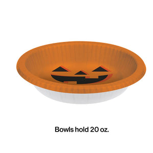 96ct Bulk Halloween Pumpkin 20 oz Paper Bowls