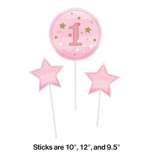 18ct Bulk One Little Star Girl Centerpiece Sticks